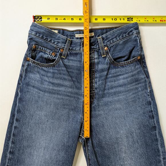 Levi's Premium Ribcage Straight 27 Blue High Rise Ankle '90s Revival Minimalist - Picture 9 of 14